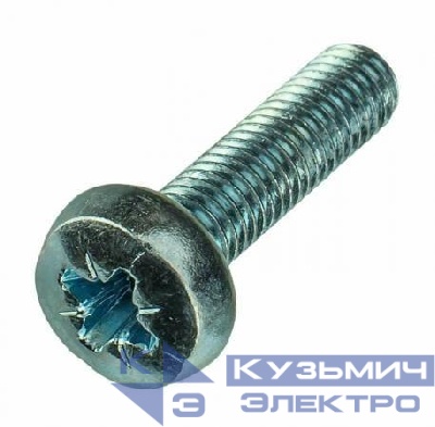 Винт с полусферической головкой и крестообраз. шлицем 6х12 DIN 7985 EKF wp6x12