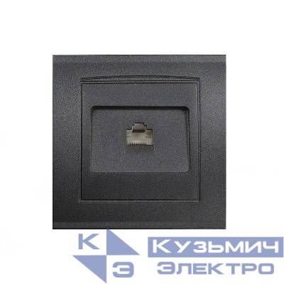 Розетка компьютерная 1-м СП Бриллиант в сборе графит Universal 7947601-Gr