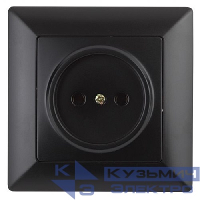 Розетка 1-м СП Solo 4-201-05 2P 16А 250В IP20 без заземл. антрацит Intro Б0053645