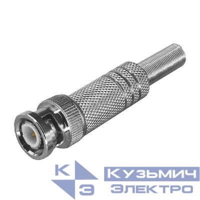 Разъем-штекер BNC под пайку с пружиной (универс.) металл (уп.50шт) PROCONNECT 05-3075-4