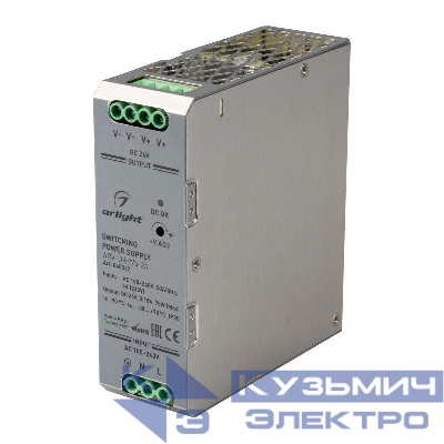Блок питания ARV-DRP75-24 (24В 3.15А 75Вт) IP20 металл Arlight 040232