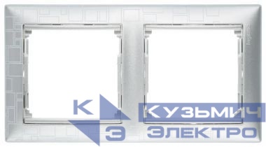 Рамка 2-м Valena горизонт. матов. алюм. (блист.) IEK 694354