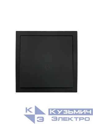 Кнопка звонка СП ZIMA IP20 безвинт. зажим черн. бархат LEZARD 704-4288-103QC