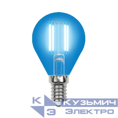 Лампа светодиодная LED-G45-5W/BLUE/E14 GLA02BL форма "шар" Air color син. упак. картон Uniel UL-00002989