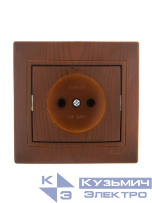 Розетка 1-м СП Mira 16А IP20 без заземл. керамика сосна LEZARD 701-0801-121