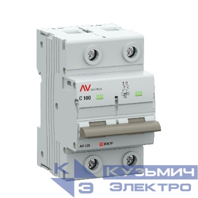 Выключатель автоматический 2п C 100А 10кА AV-125 AVERES EKF mcb125-2-100C-av