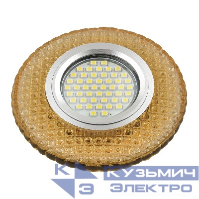 Светильник DLS-L135 GU5.3 GLASSY/GOLD GU5.3 встраив. доп. светодиод. подсветка 3Вт без лампы стекло Fametto UL-00003861