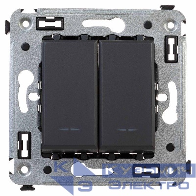 Выключатель 2-кл. СП Avanti "Черный матовый" DKC 4412104