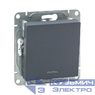 Выключатель 1-кл. СП Эпика с подсветкой механизм графит EKF UP1-SWG-14