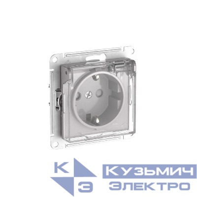 Розетка AtlasDesign Aqua 16А IP44 с заземл. защ. шторки с прозр. крышкой быстрозажим. клем. механизм алюм. SE ATN440346S