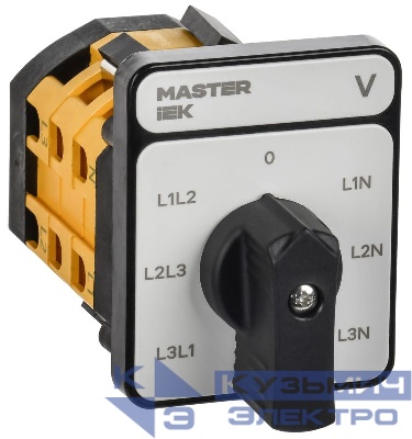 Переключатель кулачковый 16А (сх. 66) стандартная черн. рукоятка MASTER IEK MI-CS10-016-066-K02