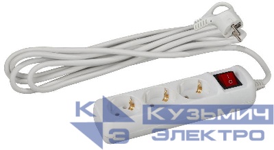 Удлинитель 3х5м с заземл. 16А IP20 U-3es-5m ПВС 3х1 с выкл. Эра Б0028379