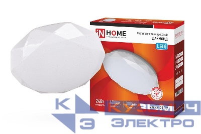 Светильник светодиодный DECO ДАЙМОНД 24Вт 4000К 2160лм 230В 330х55мм IN HOME 4690612033679