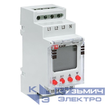 Реле контроля фаз с LCD дисплеем RKF-2S (с нейтралью) EKF rkf-2s