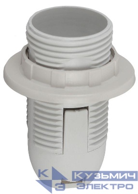 Патрон E14 с кольцом пластик бел. (х50) (50/400/14400) Эра Б0043746