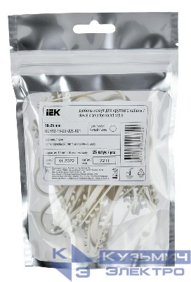 Дюбель-хомут 19-25мм для круглого кабеля нейлон бел. (уп.25шт) IEK UDH13-19-25-025-K01