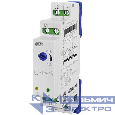 Реле контроля напряжения 3ф ЕЛ-12М-15 УХЛ4 AC 400В задержка срабатывания 0.1...10с ток контактов исполнит. реле 8А 2п Меандр A8302-16934430