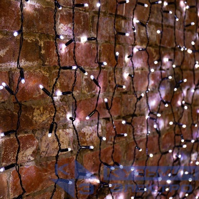 Гирлянда светодиодная "Светодиодный Дождь" 2х1.5м 300LED бел. 23Вт 230В IP65 эффект мерцания провод черн. (нужен шнур питания 303-500) Neon-Night 235-231