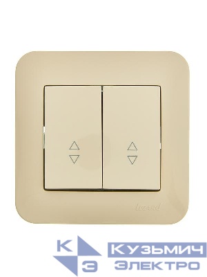 Переключатель проходной 2-кл.СП ASTI 10А IP20 в сборе крем. LEZARD 7081-0303-106