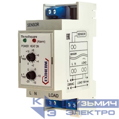 Термостат для управления системой электрообогрева на кровлях/площадках по темпер. воздуха EXTHERM Th-roof