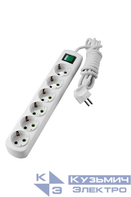 Удлинитель 6х3м с заземл. Letitia с выкл. LEZARD 721-0603-602