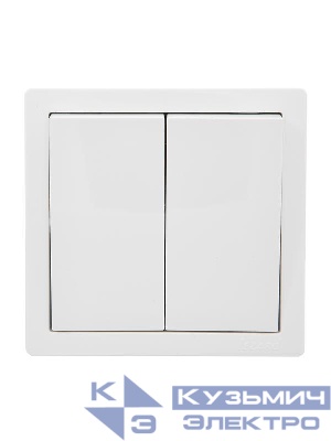 Выключатель 2-кл. ОП LETO бел. LEZARD 752-0200-101