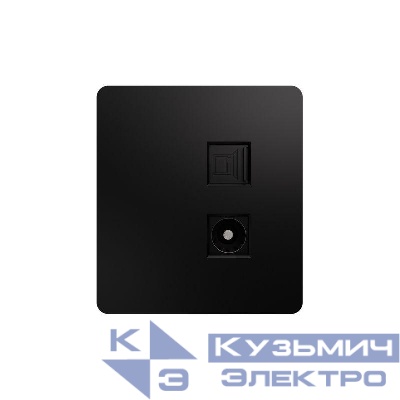 Розетка компьютерная + телевизионная СП ROUND MIELE RJ45 кат.6 + TV оникс Kranz KR-78-0722-3