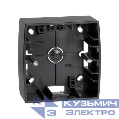 Коробка наружной установки 1-м 89х89х37мм Simon82 графит 82751-38