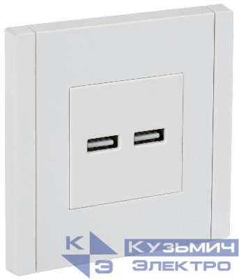 Розетка USB A+A 3.1А FORTE&PIANO FP249 бел. IEK FP-U21-D31-K01