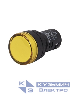 Лампа индикаторная AD-22DS светодиодная матрица d22мм 220В AC/DC IP65 желт. Электротехник ET479211