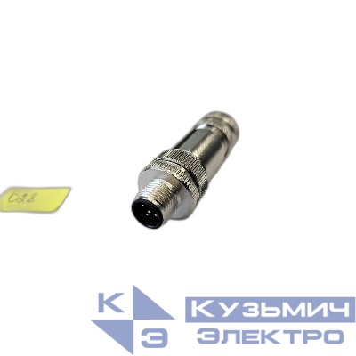 Разъем М12 5A штыревой винт метал. прямой резьба PG9 каб. часть СЦМ120004-05A СТЭЗ 185200028