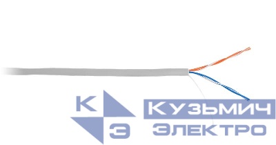 Кабель U/UTP кат.5 (класс D) 2 пары 100МГц ОЖ BC чистая медь внутр. PVC нг(B) сер. (305м) NETLAN EC-UU002-5-PVC-GY