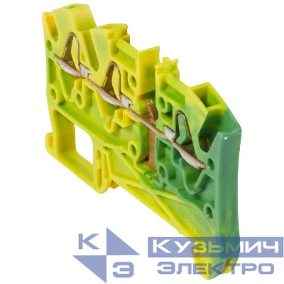 Блок клеммный Viking3 4кв.мм шаг 5мм 1вх./2вых. для заземл. Leg 037210