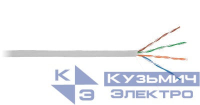 Кабель U/UTP кат.5E (класс D) 4 пары 100МГц ОЖ BC чистая медь внутр. PVC нг(В) сер. (уп.100м) NETLAN EC-UU004-5E-PVC-GY-1