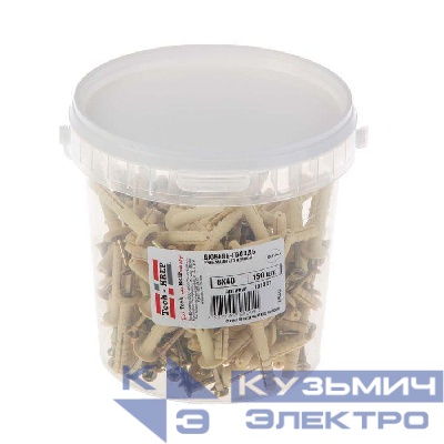 Дюбель-гвоздь 6L40 гриб. манжета (нейлон) (уп.150шт) Tech-KREP 101331