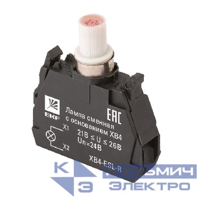 Лампа сменная с основанием XB4 красн. 24В PROxima EKF XB4-ESL-R