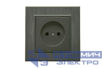 Розетка 1-м Karea LINE STAR без заземл. дым. металлик Makel 86050022