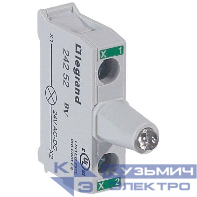 Блок контактов со светодиодом 12-24В для головок под винт зел. Osmoz Leg 024252