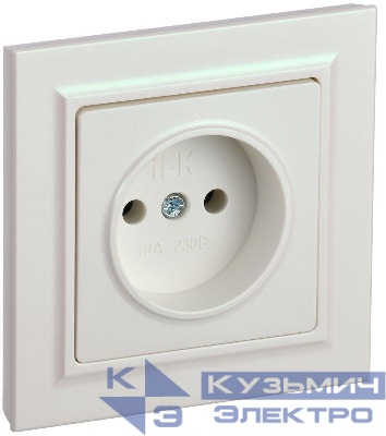 Розетка СП BRITE РСР10-1-0-БрЖ 10А в сборе без заземл. без защ. шторок жемчуж. IEK BR-R10-10-K36-F