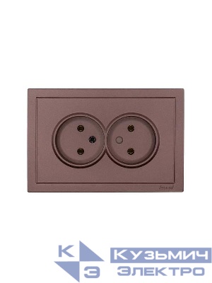 Розетка 2-мест. б/з СП ZIMA IP20 16А ПБТ безвинт. зажим шоколад LEZARD 704-7300-128BQC