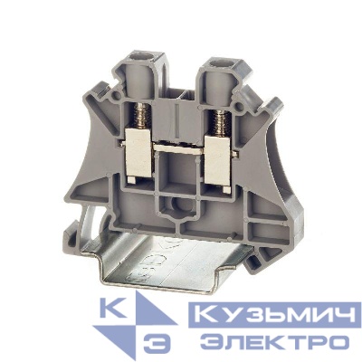 Клемма проходная винтовой зажим 2 точки подключения 6кв.мм сер. DKC TUR-6