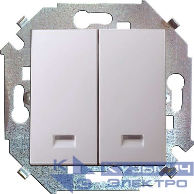 Выключатель 2-кл. СП Simon 15 16А IP20 с подсветкой винтов. зажим механизм бел. Simon 1591392-030