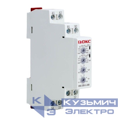 Реле контроля тока тип DRC 0.05-0.5А конфигурация контакта 1CO 24-240 AC/DC DKC DRC-C05-1-240