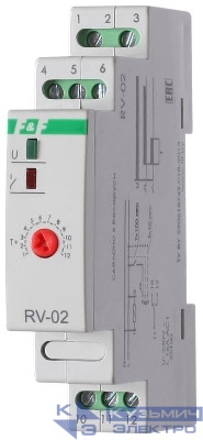 Реле времени RV-02 16А 1..120с 230В 1 перекл. IP20 задержка выключ. монтаж на DIN-рейке F&F EA02.001.008