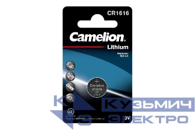 Элемент питания литиевый CR1616 BL-1 (блист.1шт) Camelion 3070