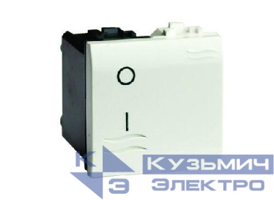 Выключатель 1-кл. 2п 2мод. Brava 16А IP20 с подсветкой сл. кость DKC 75122SL