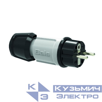 Вилка Schuko 16А 3п 2P+E 250В IP44 Multi-grip сер. Bals 7371
