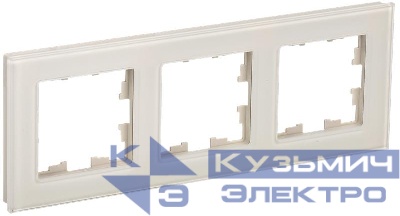 Рамка 3-м BRITE РУ-3-2-БрВа стекло ванильн. IEK BR-M32-G-K10