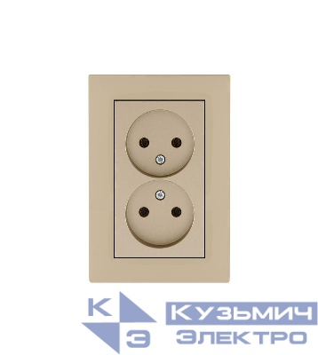 Розетка 2-я Karea RIZZ без заземл. крем Makel 88010017