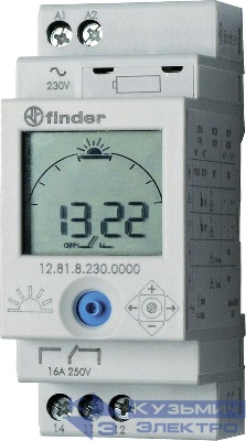 Реле времени цифровое ASTRO 16А 110…230В AC/DC 1CO 35мм IP20 монтаж на рейку 35мм FINDER 128182300000